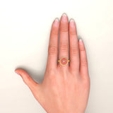 15mm Coral and Diamond Amulet Ring 18K Yellow Gold