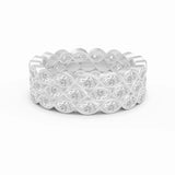 Marquise Diamond Bezel Triple Row Eternity Ring, 18K Gold