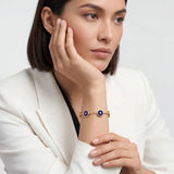 Lapis Lazuli and Diamond Amulet Charm Bracelet, 18K Gold