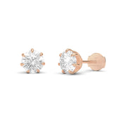 Round Diamond Stud Earrings