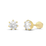 Round Diamond Stud Earrings