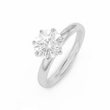 Round Diamond Solitaire Claw Set Ring, white Gold or platinum