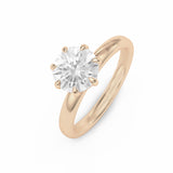 Round Diamond Solitaire Claw Set Ring, rose Gold