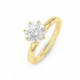 Round Diamond Solitaire Claw Set Ring, Yellow Gold
