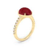 CABOCHON RUBY & DIAMOND Ring