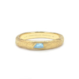 Raw Aquamarine Solitaire Ring, 18K Gold