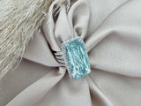 Octagon Aquamarine and Diamond Cocktail Ring, Platinum