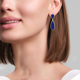 marcello riccio teardrop bezel earrings on model
