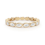 Marquise Diamond Bezel Eternity Ring, Gold