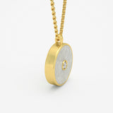 Mother of Pearl and Diamond Amulet Pendant, 18K Gold