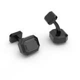 Octagon Black Tourmaline Cufflinks, 18K Black Gold