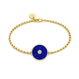 Lapis Lazuli and Diamond Amulet Charm Bracelet, 18K Gold