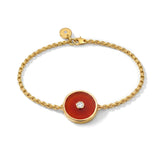 Carnelian & Diamond Charm Bracelet, 18K Yellow Gold