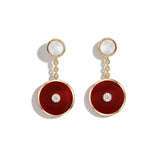 Carnelian & Diamond Amulet Drop Earrings, 18K Gold