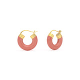 Coral Small Hoop Gold Earrings