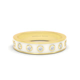 Diamonds & Hand Painted Enamel Eternity Ring, yellow gold