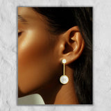 MOTHER OF PEARL & DIAMOND Amulet Earrings in gold