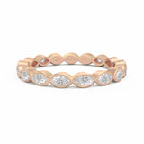 Marquise Diamond Bezel Eternity Ring, White Gold or Platinum