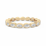 Marquise Diamond Bezel Eternity Ring, White Gold or Platinum