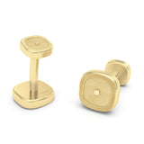 Solid Cushion Brushed Cufflinks, 18K Gold