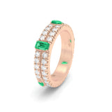ivy emerald and diamonds 18k rose gold eternity ring
