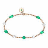 Emerald & Diamond Bracelet, 18K Rose Gold