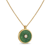 Jade and Diamond Amulet Pendant, 18K Gold