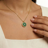 Jade and Diamond Amulet Pendant, 18K Gold