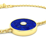 Lapis Lazuli and Diamond Amulet Charm Bracelet, 18K Gold
