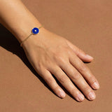 lapis lazuli with diamond amulet bracelet on model