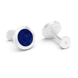 Lapis Lazuli and Diamonds Round Cufflinks, 18K Yellow Gold