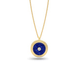 Lapis Lazuli and Diamond Talisman Pendant, 18K Raw Gold