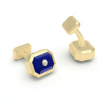Lapis Lazuli & White Onyx Octagonal Cufflinks