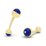 Lapis Lazuli and Diamonds Ballon Cufflinks, 18K Yellow Gold