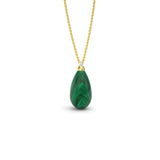 Malachite and Diamond Teardrop Pendant, 18K Gold