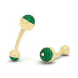 Malachite and Diamonds Ballon Cufflinks, 18K Yellow Gold