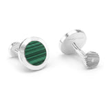 Lapis Lazuli and Diamonds Round Cufflinks, 18K white Gold
