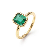 Emerald Bezel Set Solitaire Ring