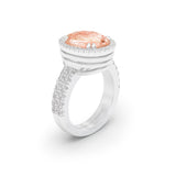 GRS Oval Padparadsha Sapphire & Diamond Ring, 950 Platinum