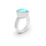 Oval Paraiba Tourmaline & Diamond Ring