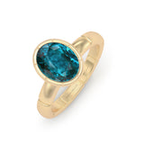 BRAZILIAN TEAL ZIRCON & DIAMOND Ring