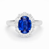 Kate Middleton's Oval Sapphire princess diana and Diamond Halo Ring, 950 Platinum