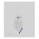 DIAMOND & SAPPHIRE SNOWY OWL NECKLACE