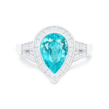 Pear Paraiba Tourmaline & Diamond Ring, 950 Platinum