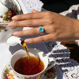 Pear Neon Paraiba Tourmaline & Diamond Ring, 950 Platinum