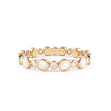 Diamond & Mother of Pearl Bezel Set Eternity Ring, 18K Gold