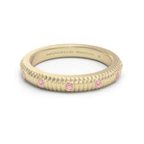 Pink Sapphire Bezel Set Textured Eternity Ring, 18K Yellow Gold