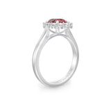 Oval Ruby & Diamond Halo Engagement Ring, 950 Platinum
