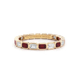 Ruby & Diamond Bezel Eternity Ring Bezel Eternity Ring, 18K Gold