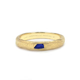 Raw Blue Sapphire Solitaire Ring